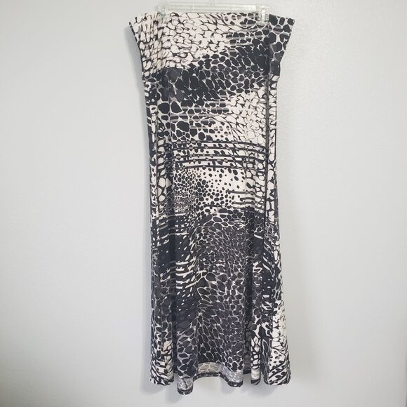 LuLaRoe Maxi Skirt Black White 2XL Plus Size Animal Print Stretch Long Comfy - Picture 5 of 8